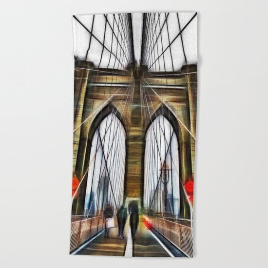 Brooklyn Bridge NYC Beach Towel