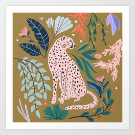 Modern cheetah jungle print Art Print