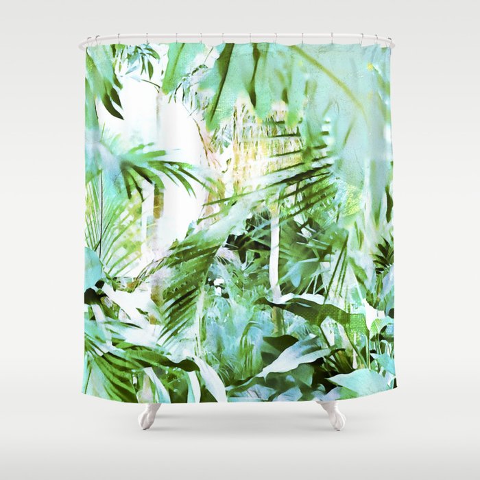 Summer Palm Garden Shower Curtain