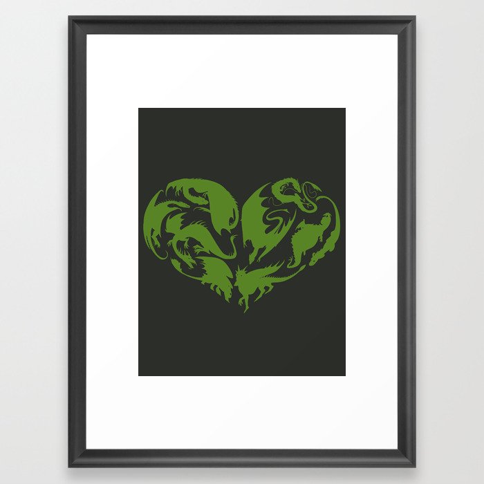 I Heart Dragons Framed Art Print