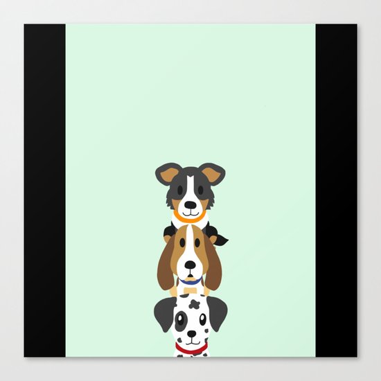 Too many dogs Canvas Print