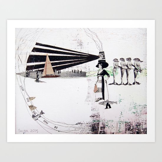 the woman and the sea Art Print