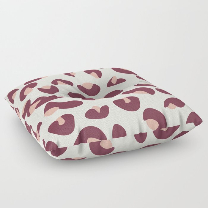 Abstract Seamless Leopard Print Pattern - Catawba and Alabaster Floor Pillow