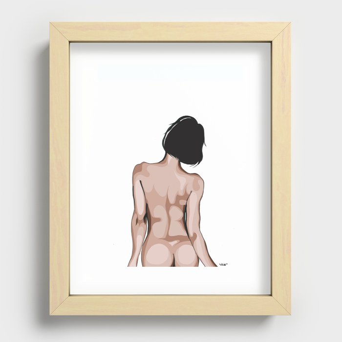 Behind a girl Recessed Framed Print