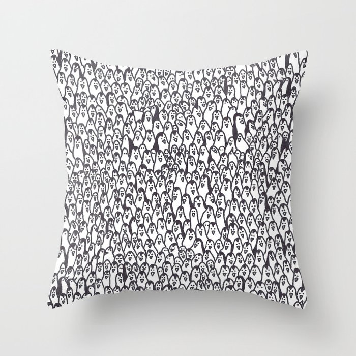 Lots of penguins Throw Pillow