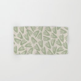 Papier Découpé Abstract Cutout Pattern in Sage Green Hand & Bath Towel