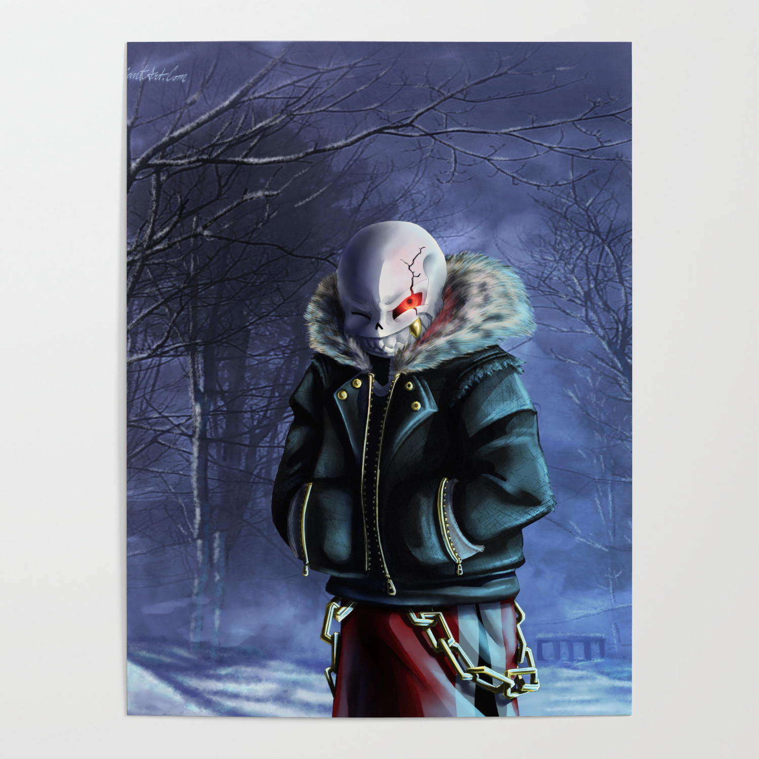 Underfell Sans Poster By Muddytiger Society6 Underfell Sans Poster By Muddytiger Society6