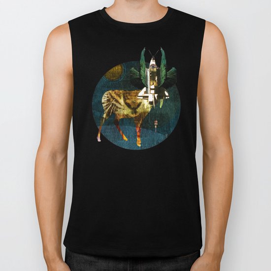 SpaceHeadDeer 2 Biker Tank