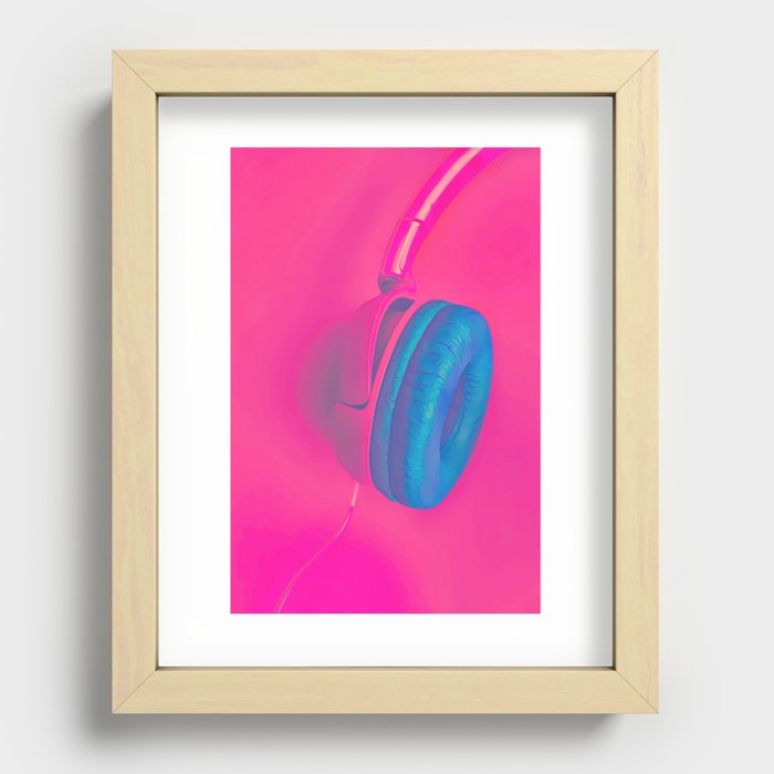 Play the Music pink, dreams, pastel, love, cute,  Recessed Framed Print