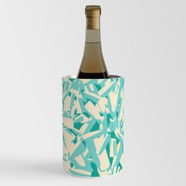Spring Daisies Turquoise Pattern Decoration Art Wine Chiller