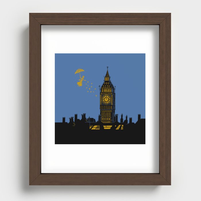 Mary Poppins and Big Ben Recessed Framed Print