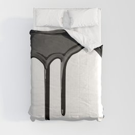 Black paint drip Comforter