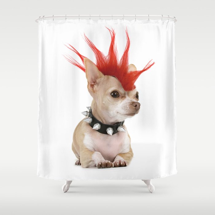 Punk Chihuahua Shower Curtain