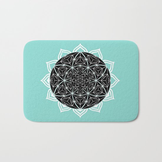 Teal Mandala Bath Mat