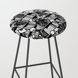 Bookish Public Library Skeleton Goth Librarian Books Pattern Bar Stool