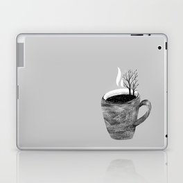 A cup of tea and trees. Winter landscape Laptop Skin