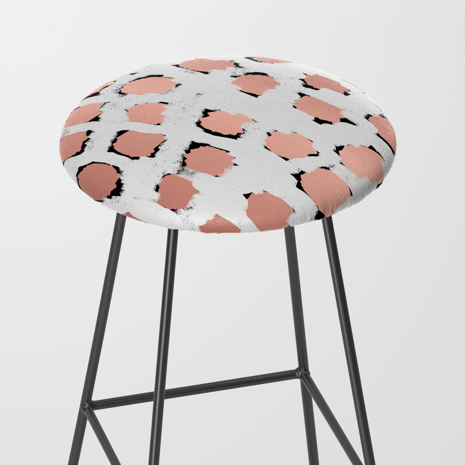 Modern Leopard Print Metallic Rose Gold Copper Painting Animal