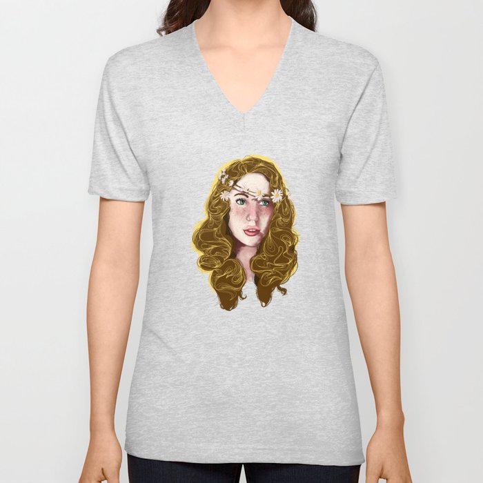Flowers In Your Hair.... V Neck T Shirt