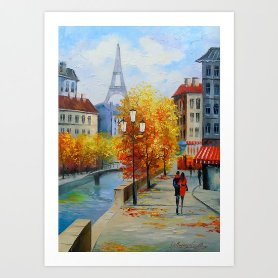 Autumn in Paris Art Print