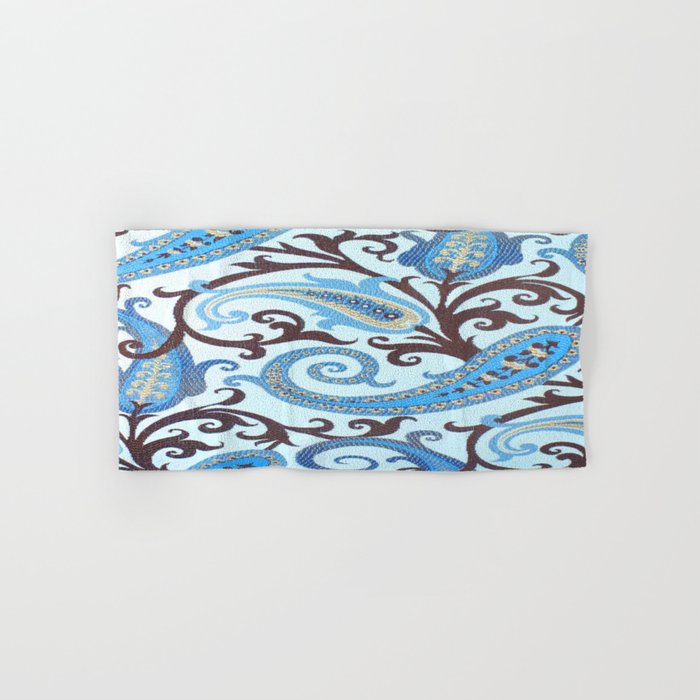 Classic Paisley in Blue Hand Bath Towel by Brown Eyed Lady