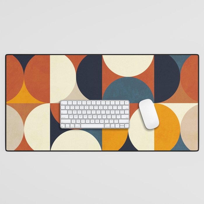 mid century abstract shapes fall winter 3 Desk Mat