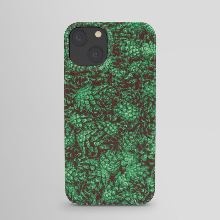 Scent of Pine RETRO GREEN / Photograph of pine cones iPhone Case