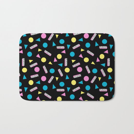 Max Out - abstract memphis minimal colorful neon bright happy shapes geometric 1980s 80s retro Bath Mat