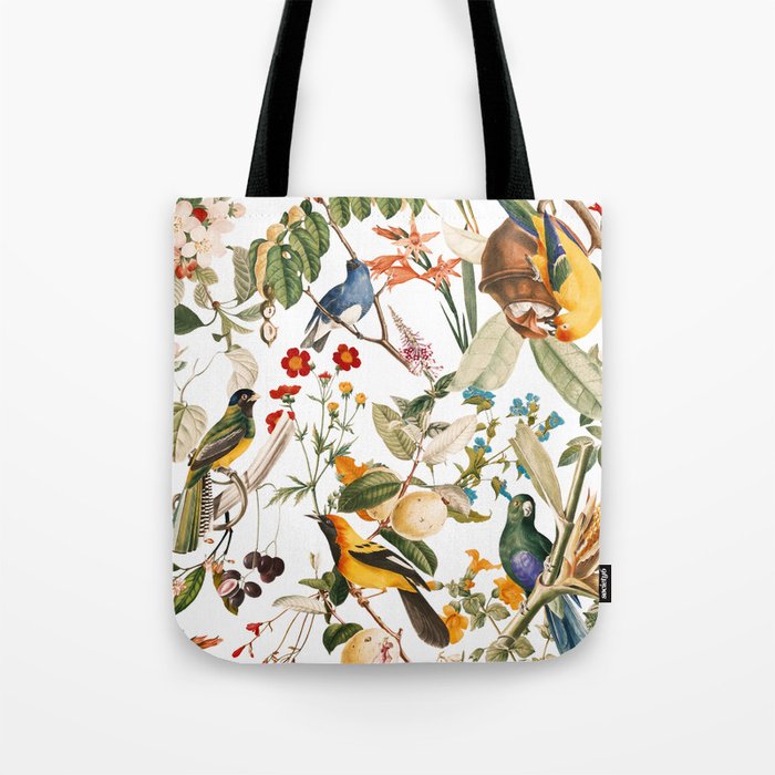 Floral and Birds XXXII Tote Bag