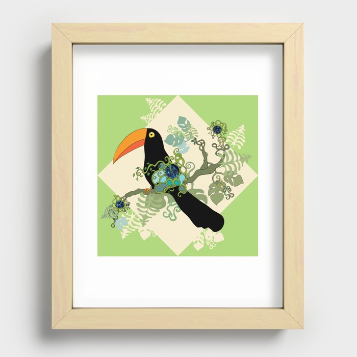 Toucan wondering on branch Recessed Framed Print