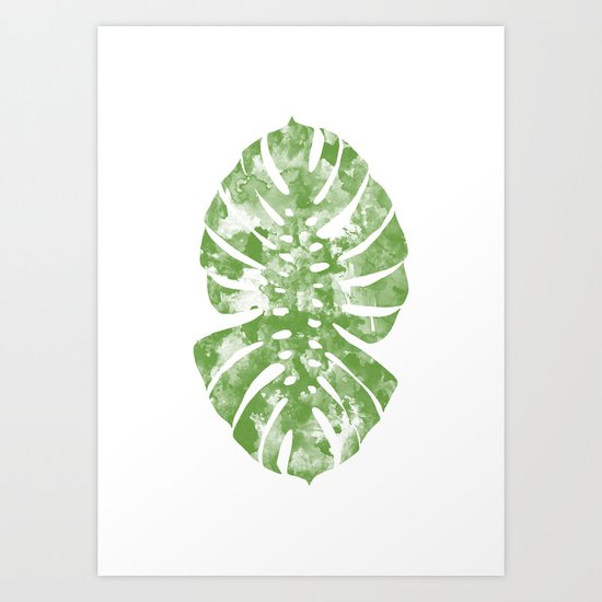 Monstera watercolor Art Print