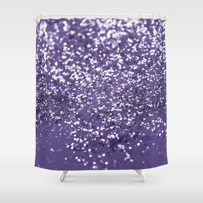 Sparkling ULTRA VIOLET Lady Glitter #1 (Faux Glitter) #shiny #decor #art #society6 Shower Curtain