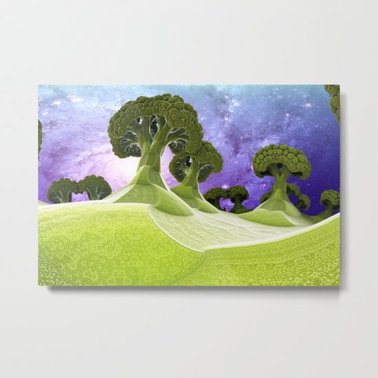 Broccoli Planet / / #fractal #fractals #3d Metal Print