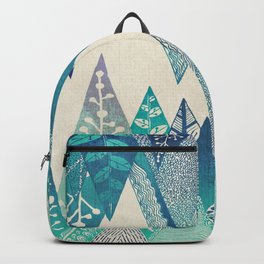 Upland Backpack | Camp, Peaceful, Illustration, Digital, Abstract, Calming, Teal, Mountain, Outdoors, Ink Pen 