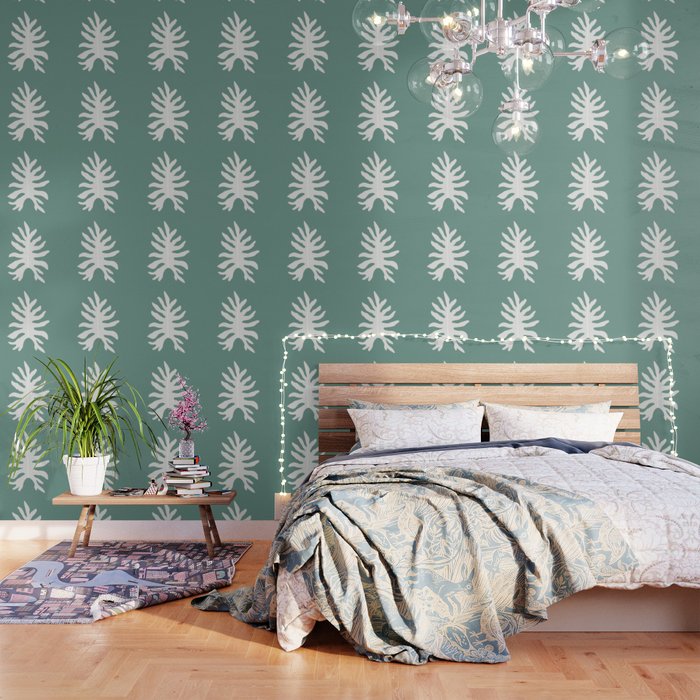 Seafoam Philodendron Leaf Wallpaper