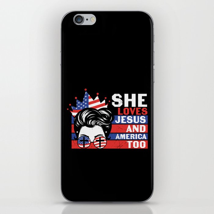 She Loves Jesus And America Too iPhone Skin