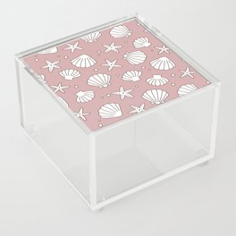 Seashell Pattern (white/dusty rose) Acrylic Box