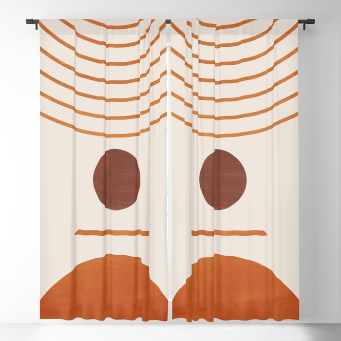 Minimalist Oriental Abstract Desert Bohemian Style Blackout Curtain