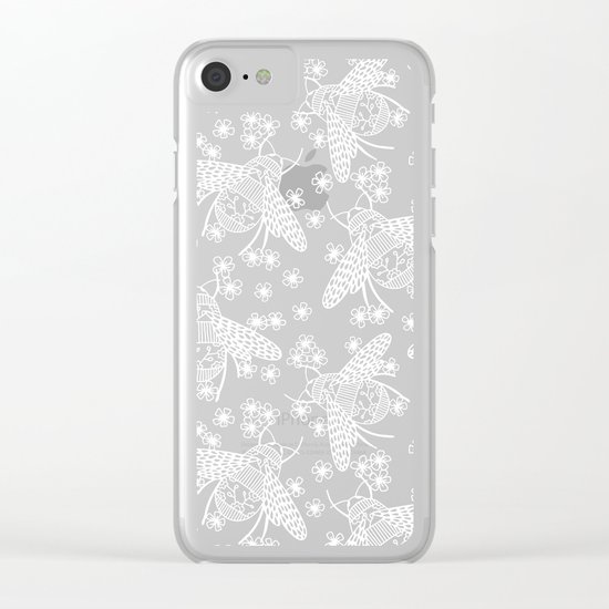 Papercut Bees Clear iPhone Case