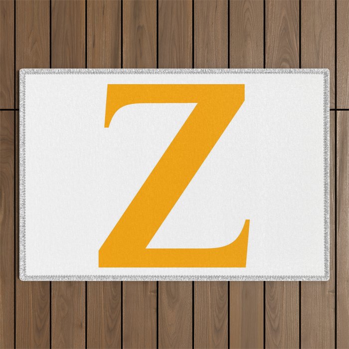 Z MONOGRAM (ORANGE & WHITE) Outdoor Rug