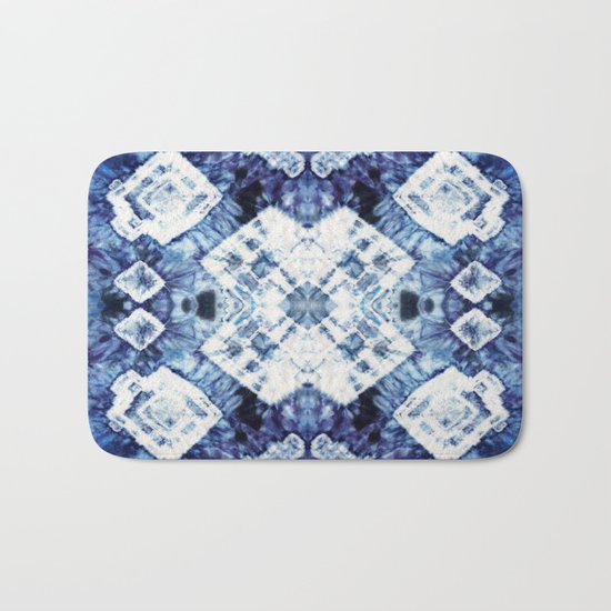 Blue Silk Tie-Dye Bath Mat
