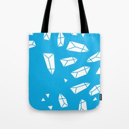 White Crystals on Blue Tote Bag