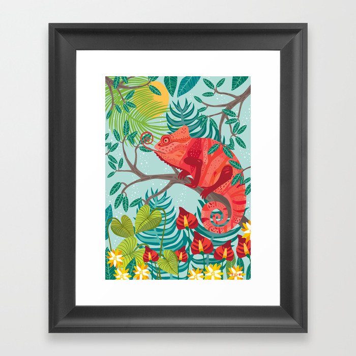 The Red Chameleon  Framed Art Print
