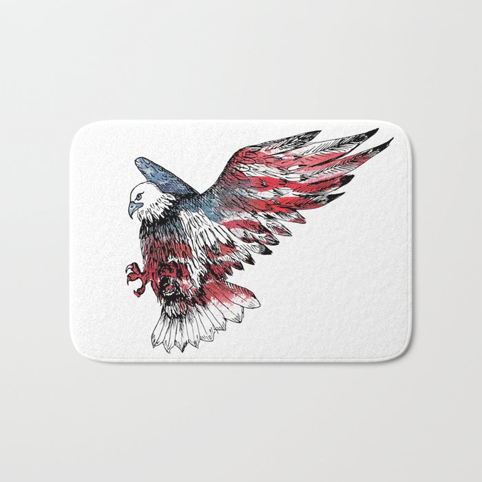 Watercolor bald eagle symbol of the United States Bath Mat