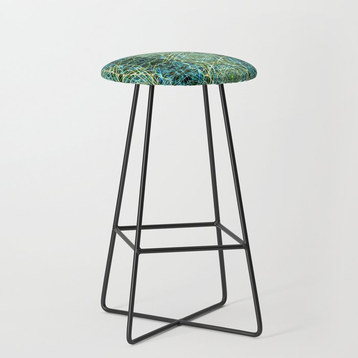 Liquid Light Series 75 ~ Colorful Abstract Fractal Pattern Bar Stool