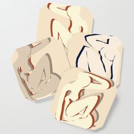 Matisse beige curves cut outs exhibition poster Coaster