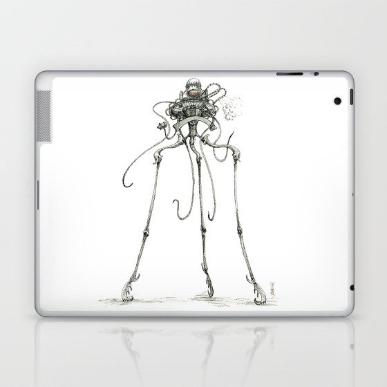 Martian Tripod Queen, Black and White Laptop & iPad Skin