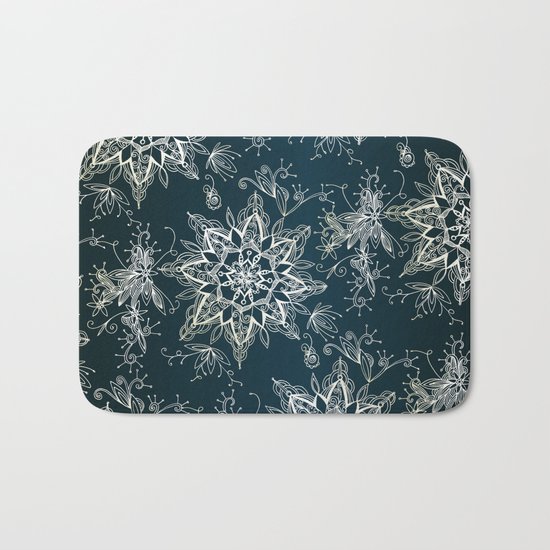 Zendala snowflake denim Bath Mat