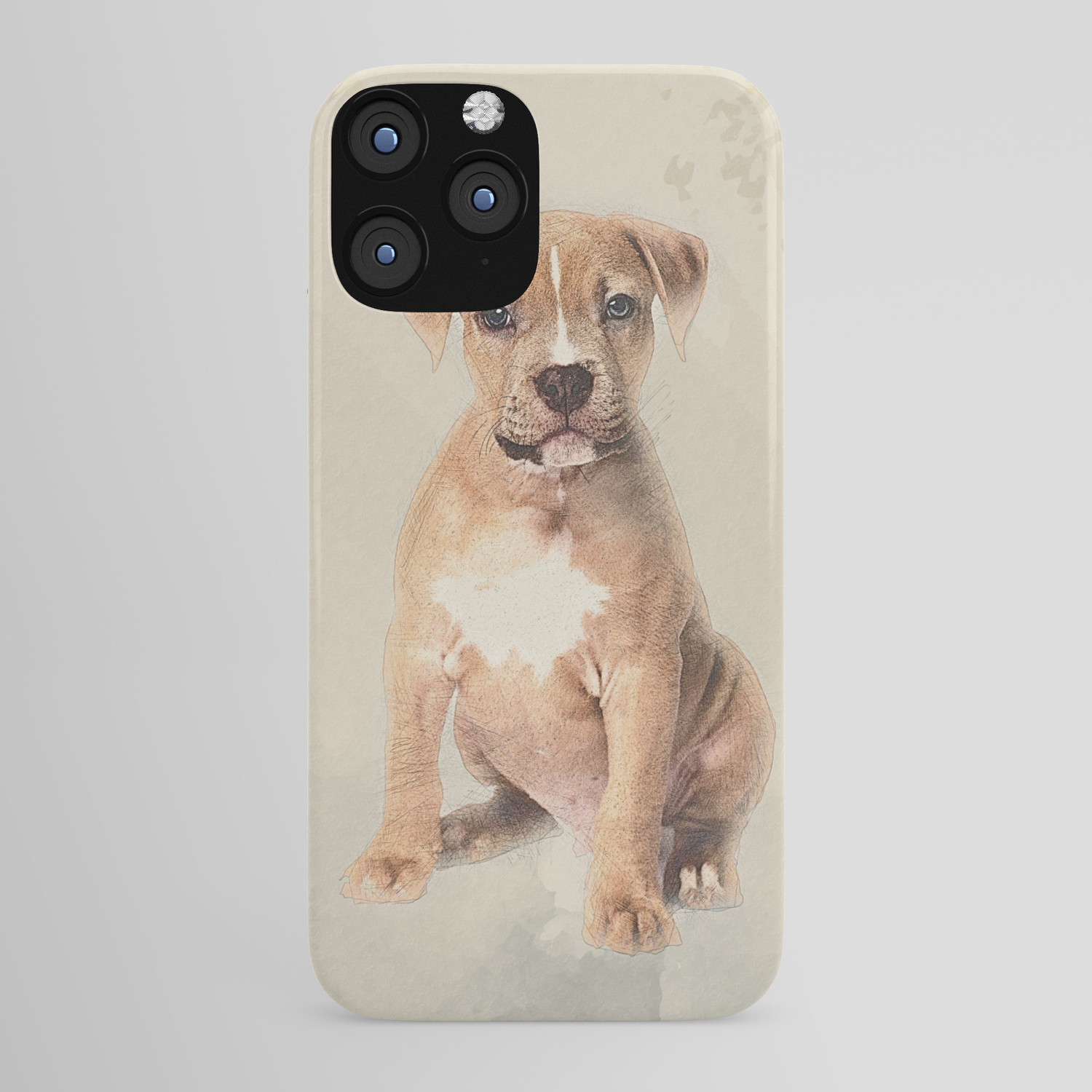 American Staffordshire Terrier Puppy Sketch Paint Iphone Case By K9printart Society6