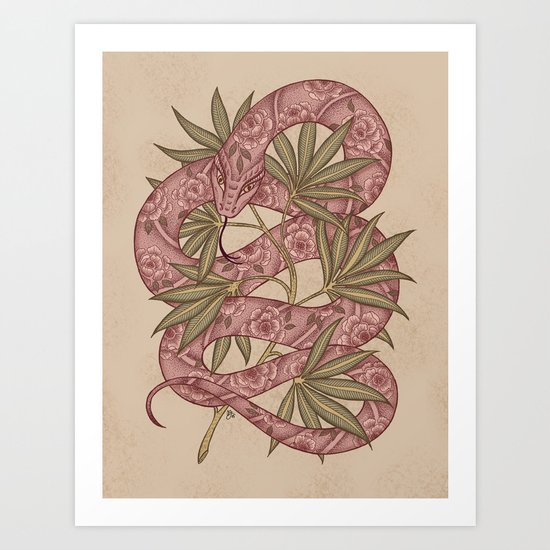 The snake Art Print