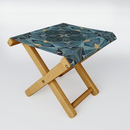 Teal Gold Art Deco Great Gatsby Style Design Folding Stool